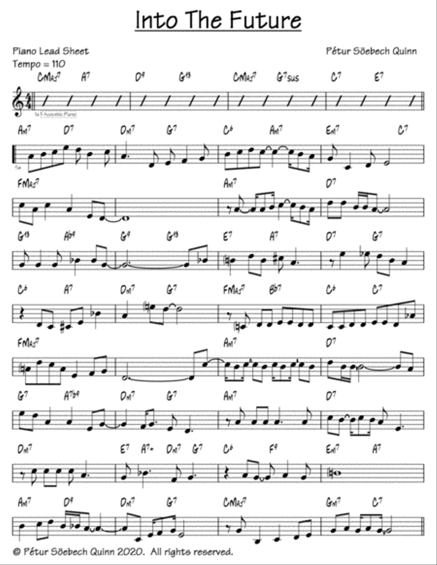 Into The Future Easy Piano scores gallery preview page 1