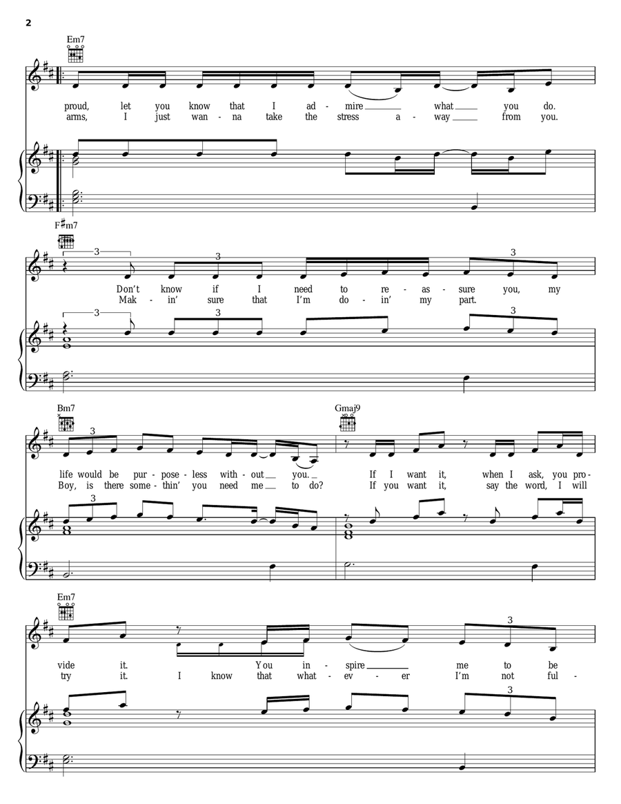 Cater 2 U Cater 2 U Piano, Vocal, Guitar scores gallery preview page 2