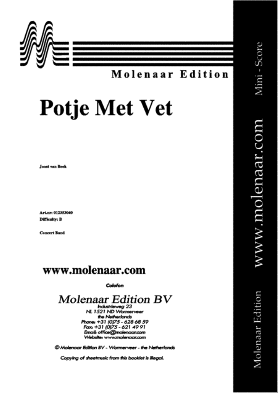 Potje Met Vet Concert Band scores gallery preview page 2