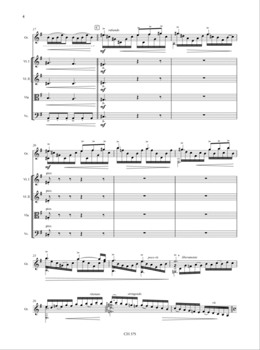 Perpetuum for Guitar and String Quartet (2022) Cello scores gallery preview page 4