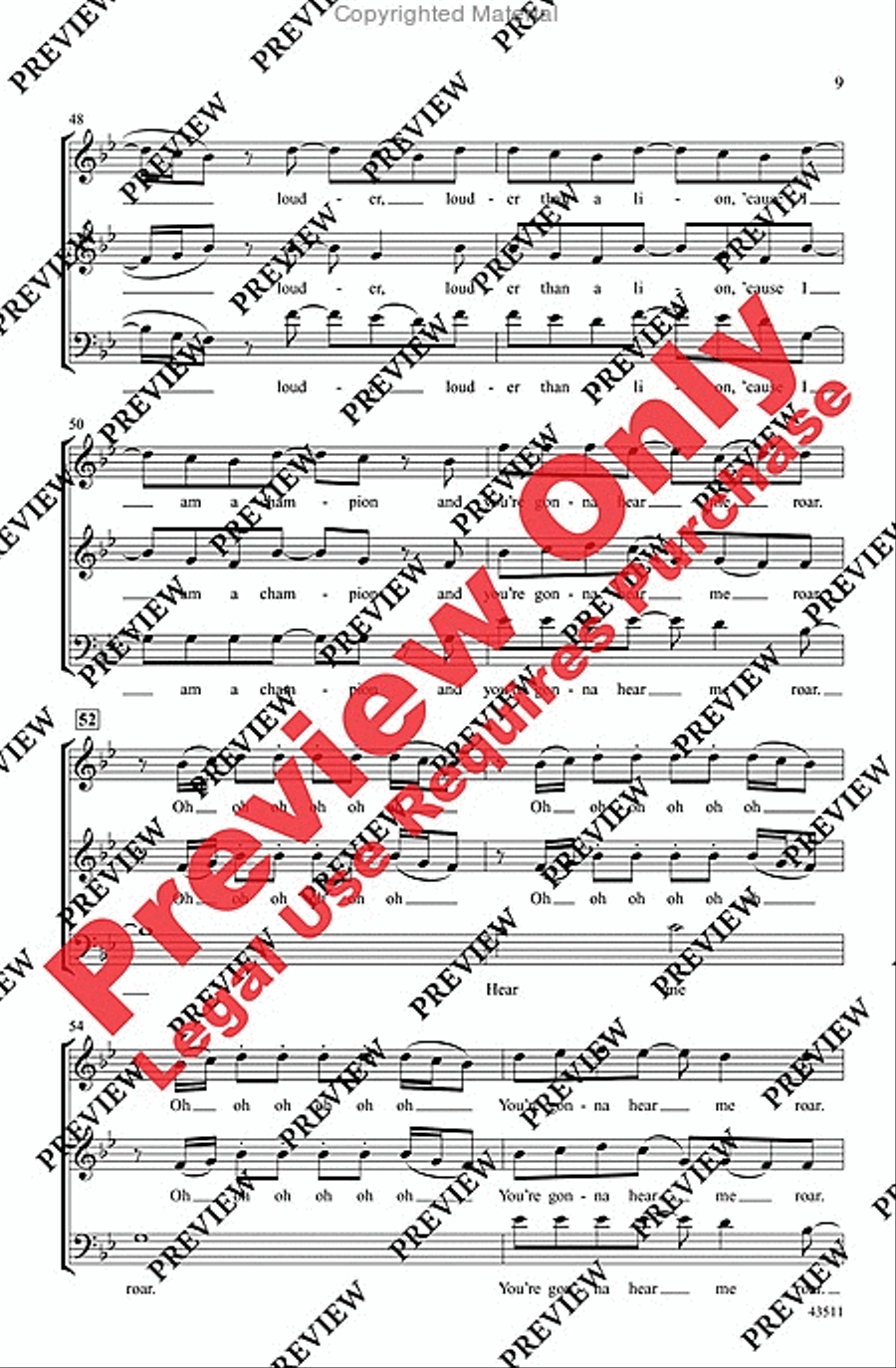 Roar Roar 3-Part scores gallery preview page 9