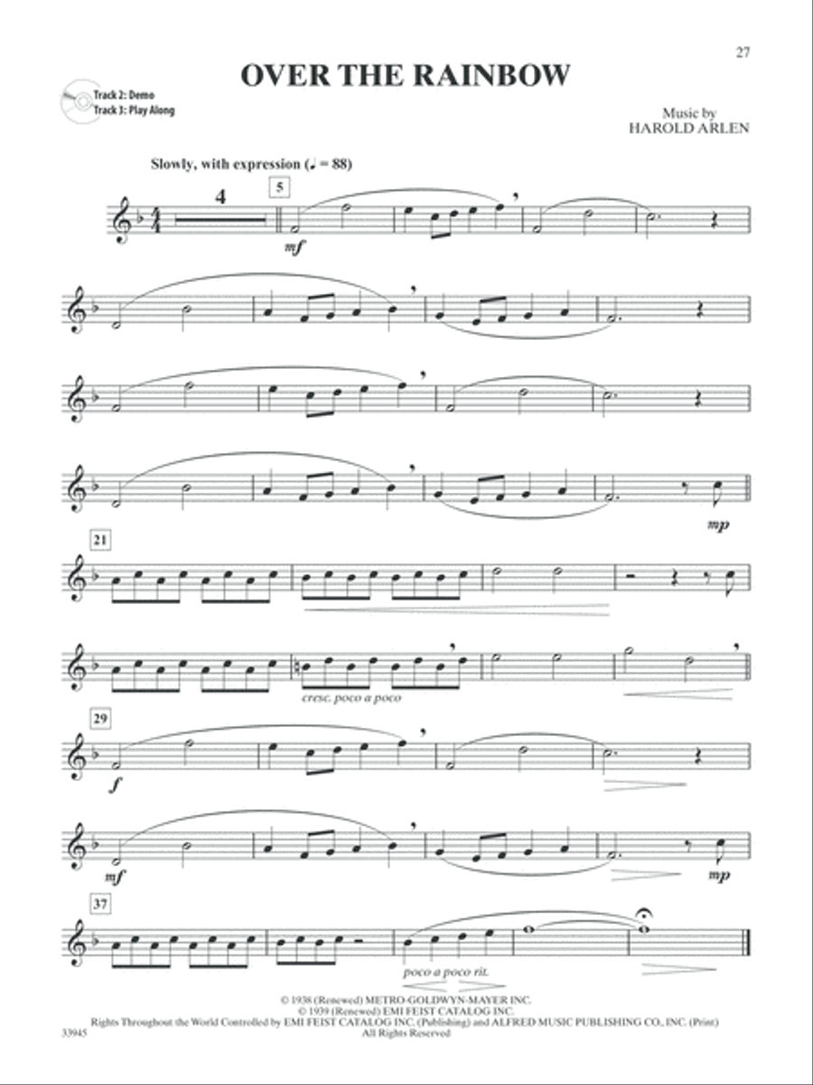 The Wizard of Oz Instrumental Solos Clarinet Solo scores gallery preview page 3