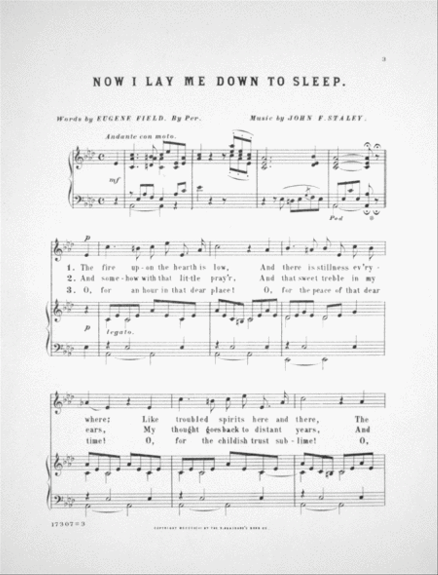 Now I Lay Me Down To Sleep. Song & Refrain Voice scores gallery preview page 2
