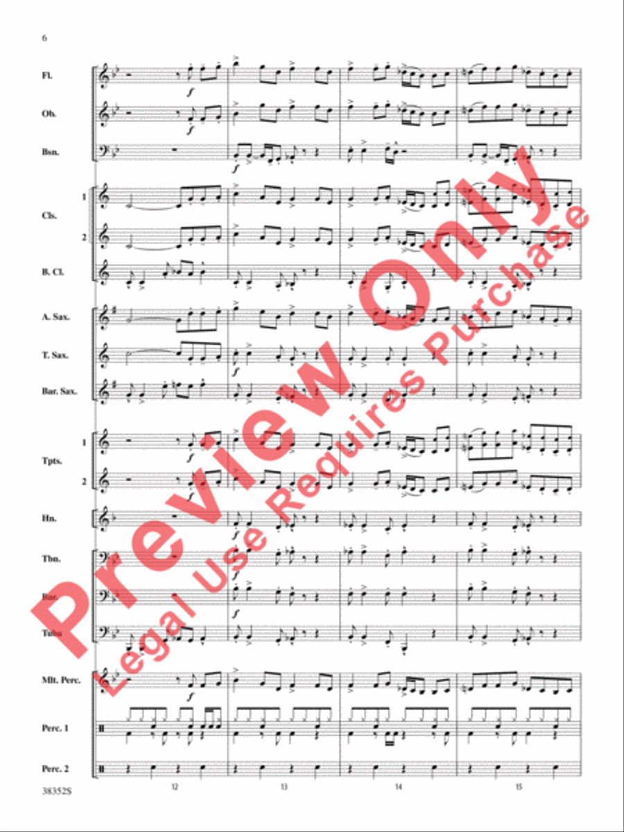 Give Up the Funk (Tear the Roof Off That Sucker) Concert Band scores gallery preview page 7