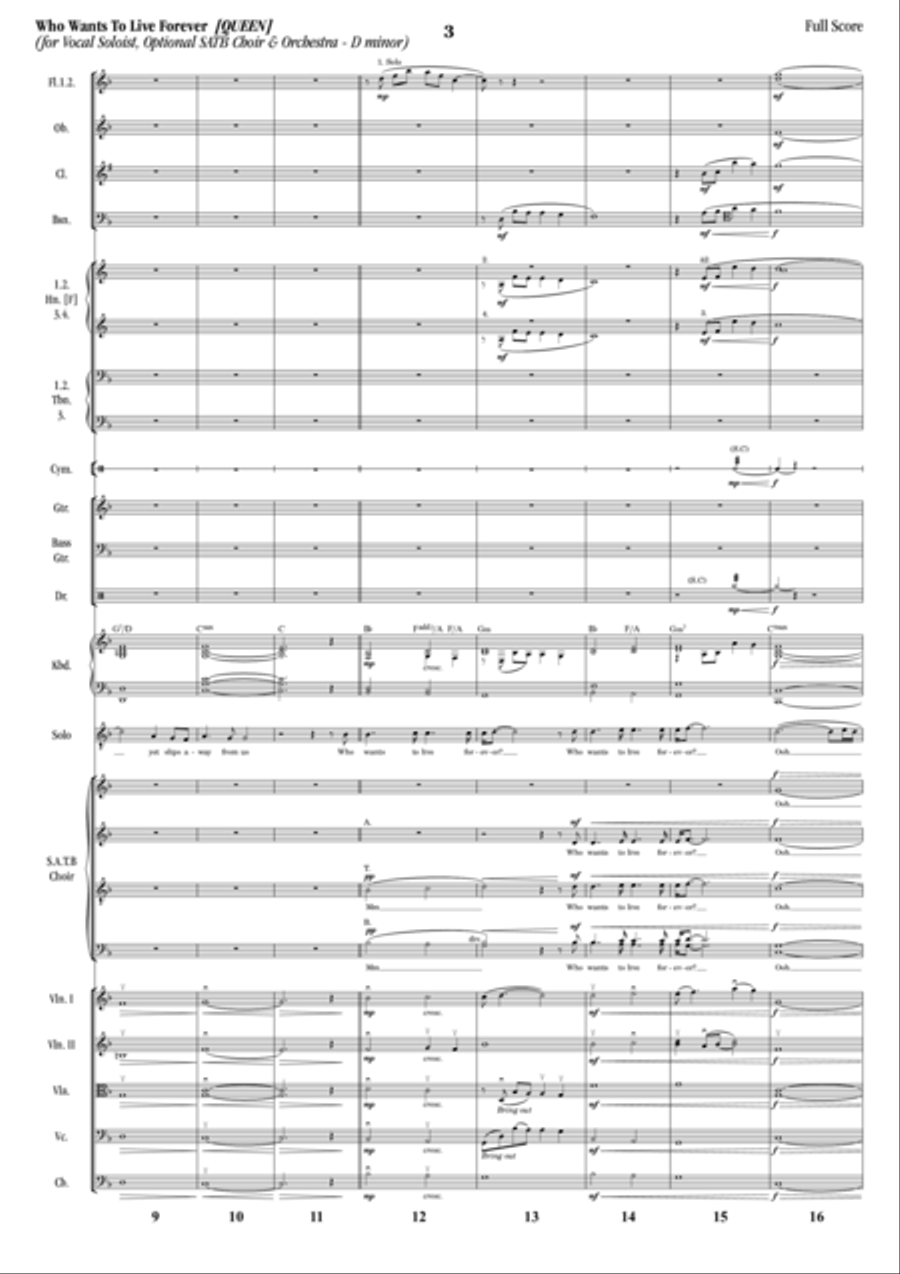 Who Wants To Live Forever Full Orchestra scores gallery preview page 3