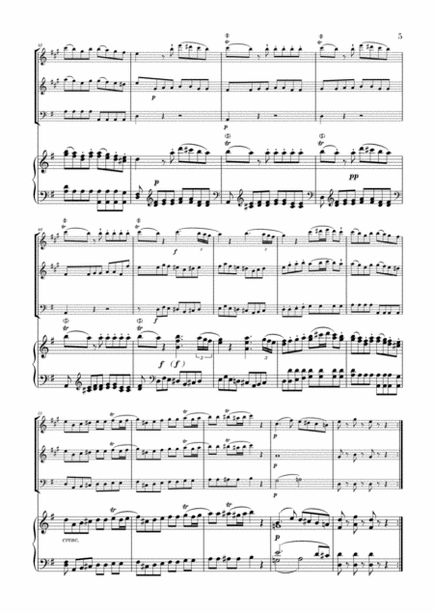 Eine Kleine Nachtmusik for 2 Clarinets, Trombone and Piano image number null