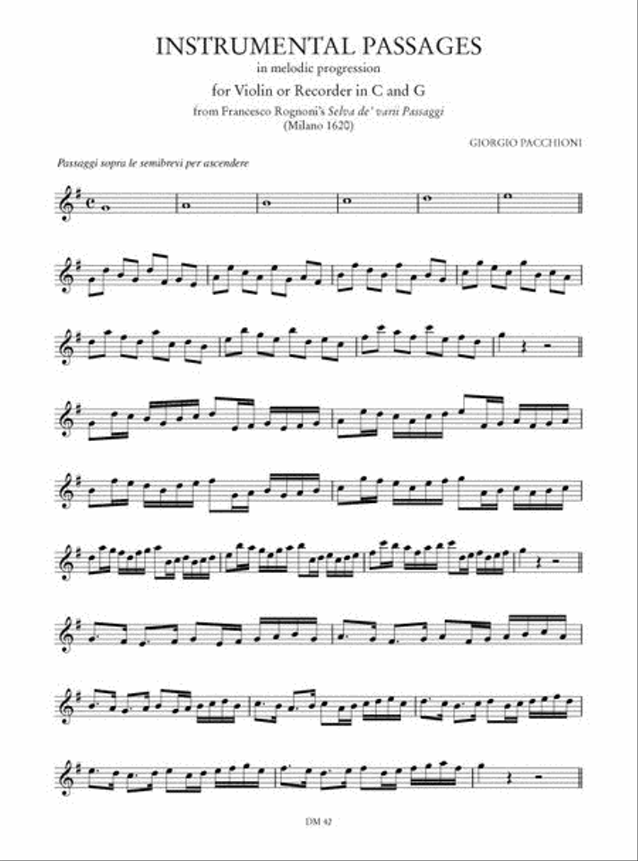 Instrumental Passages in melodic progression from Francesco Rognoni’s 
