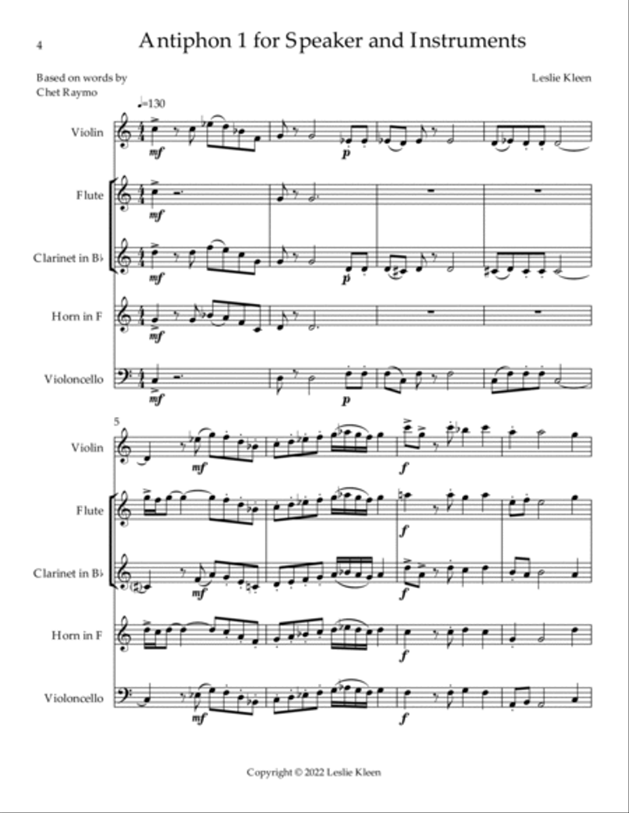 Antiphon 1 for Speaker and Instruments image number null