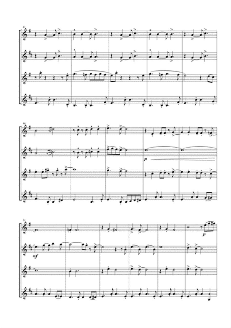 Mas Que Nada Woodwind Quartet scores gallery preview page 4