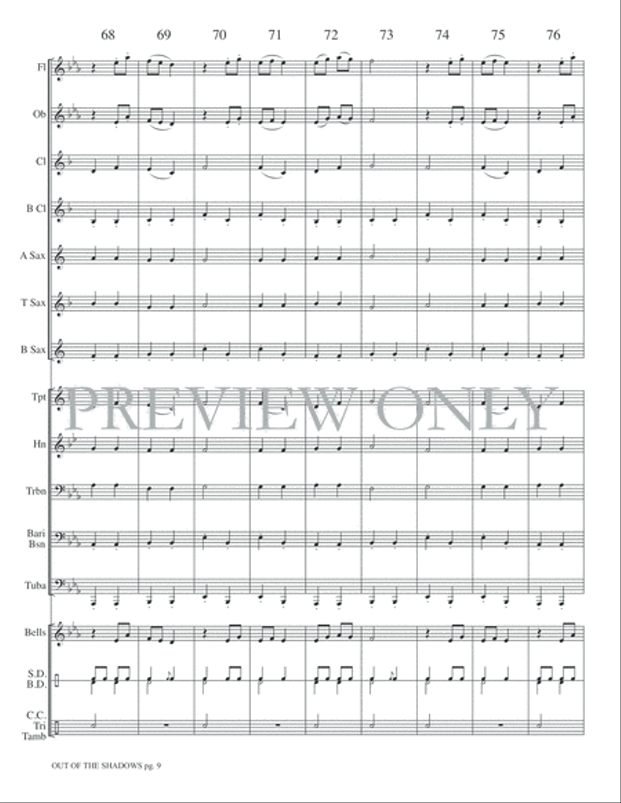Out of the Shadows Concert Band scores gallery preview page 12