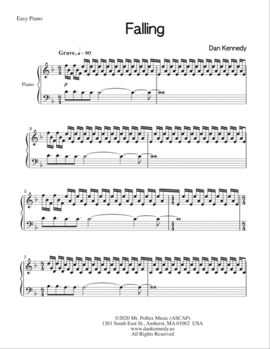 Falling (Easy Piano) Easy Piano scores gallery preview page 2