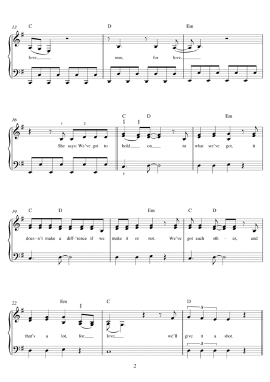 Livin' On A Prayer Easy Piano scores gallery preview page 2