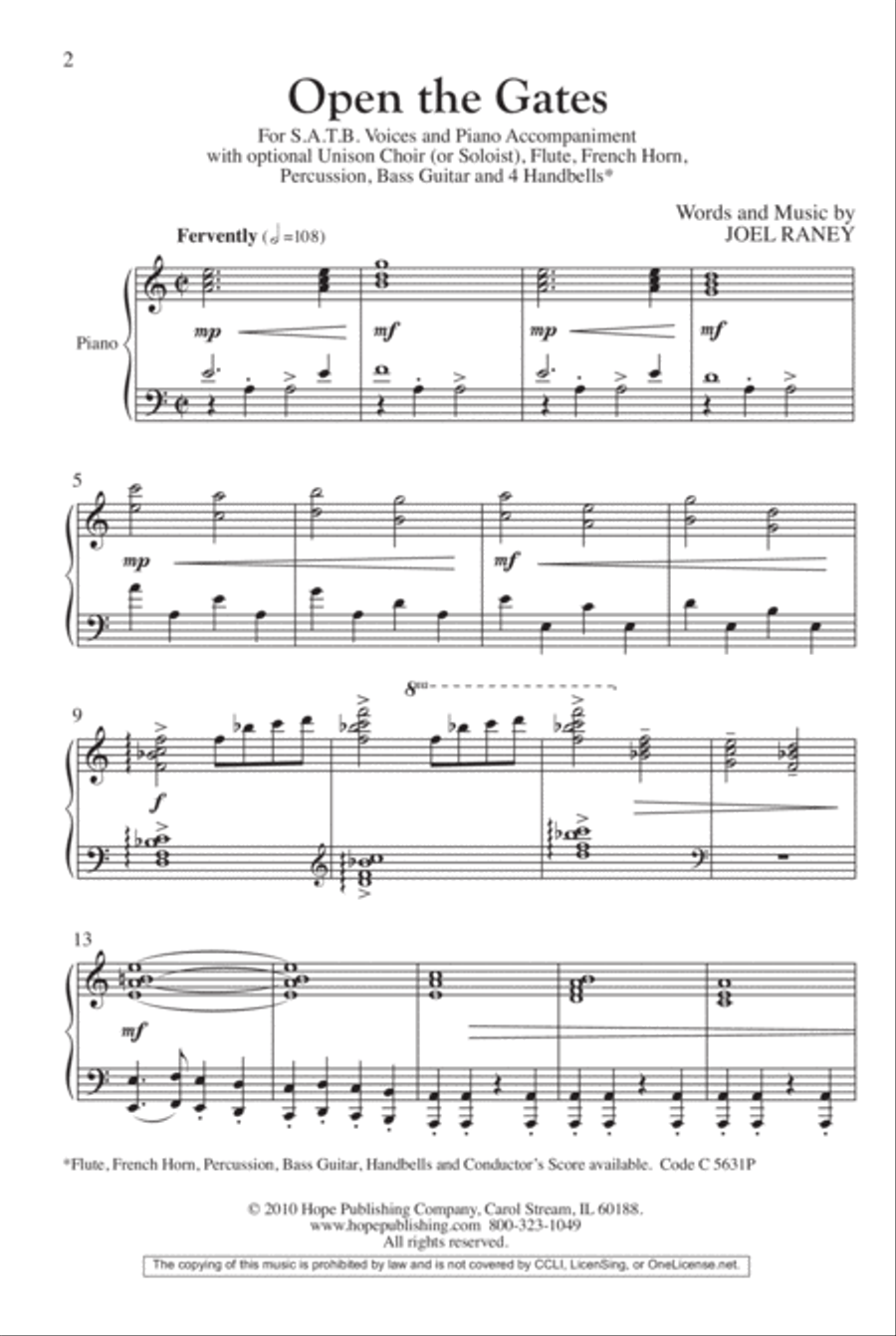 Open the Gates 4-Part scores gallery preview page 2