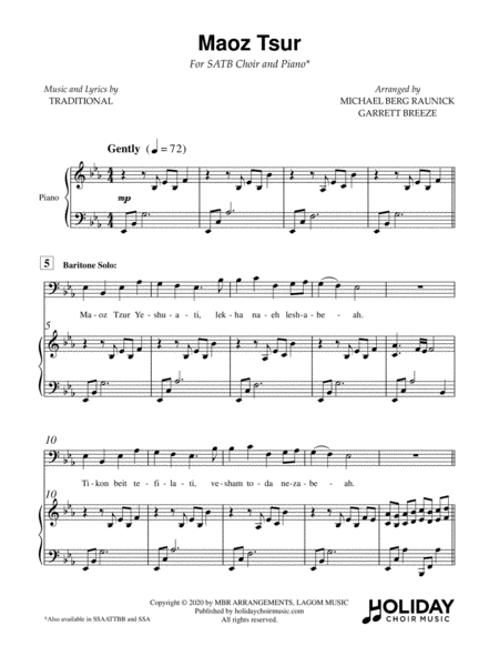 Maoz Tsur (SATB) image number null