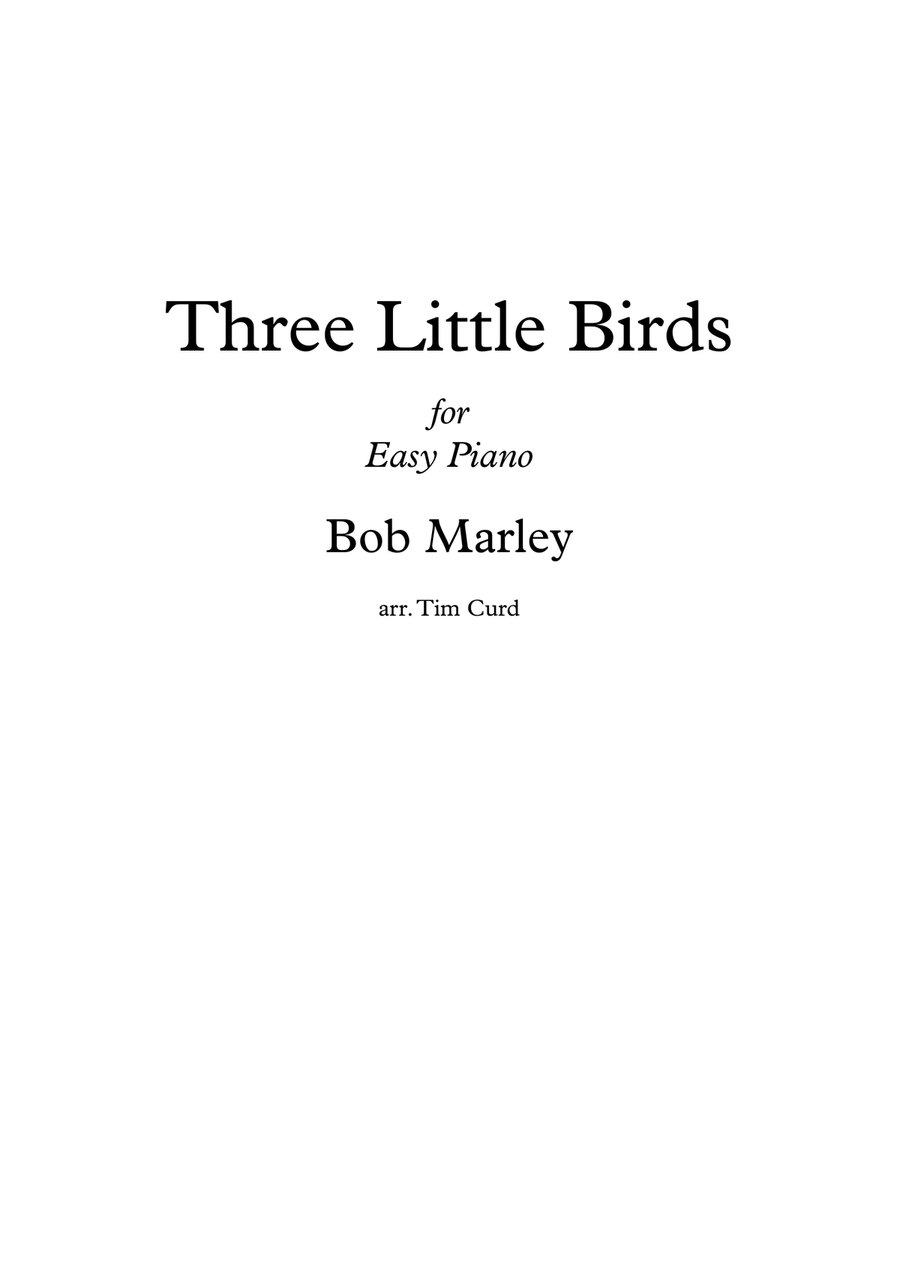 Three Little Birds Three Little Birds Easy Piano scores gallery preview page 1