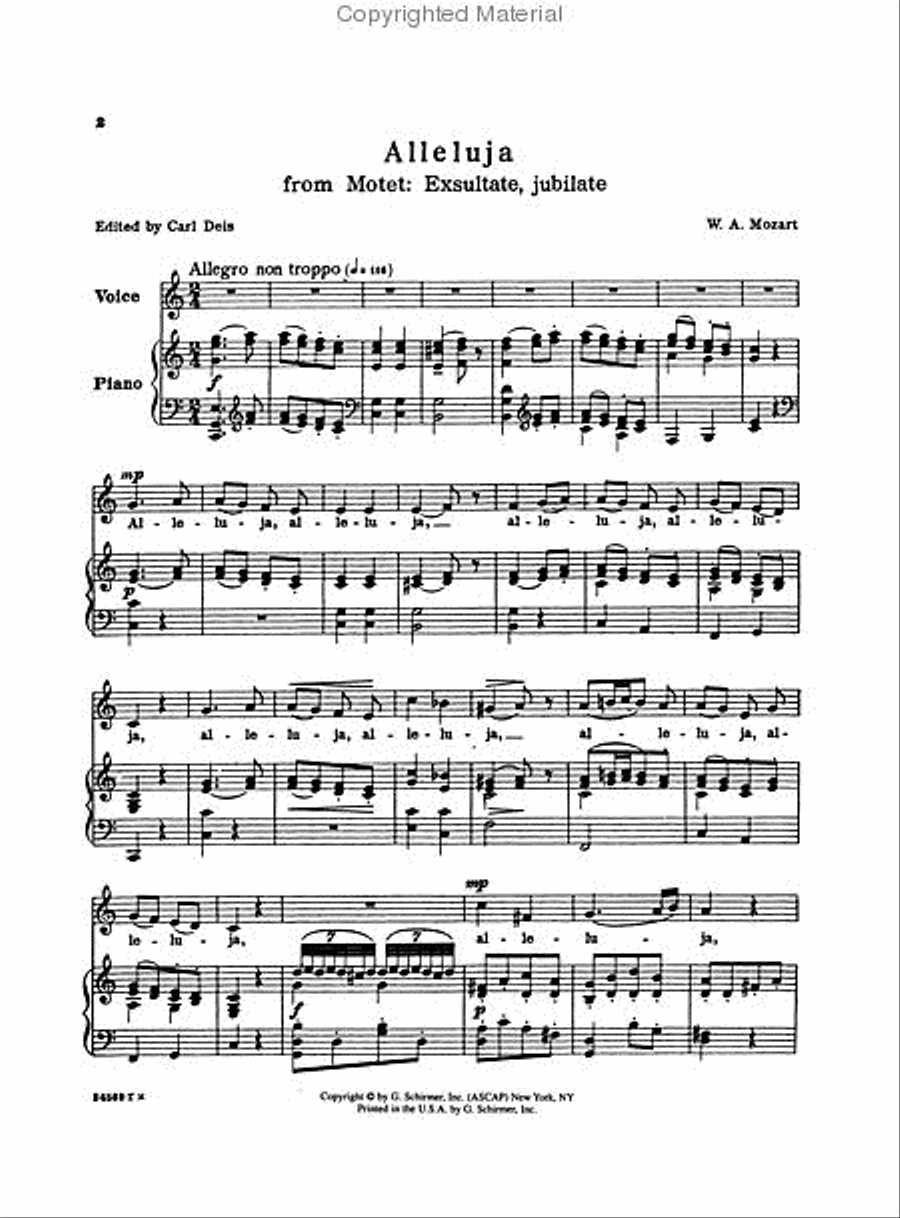 Alleluia (from Exsultate, jubilate) Voice scores gallery preview page 2