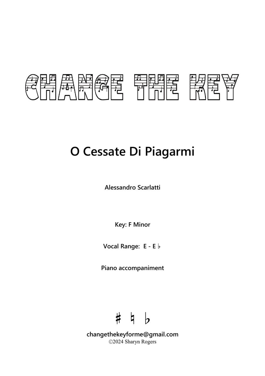 O cessate di piagarmi - F Minor Voice Solo scores gallery preview page 1
