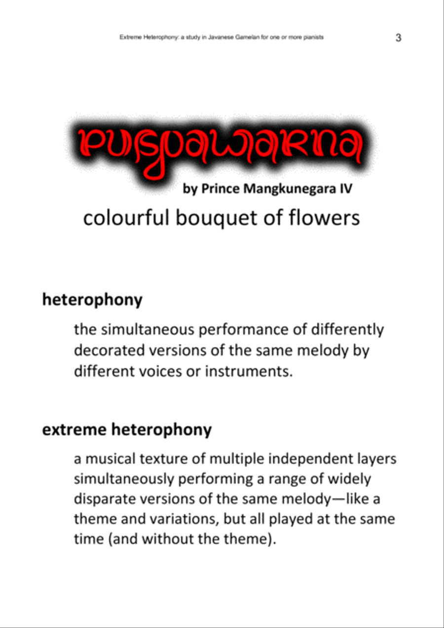 Extreme Heterophony: a study in Javanese Gamelan for one or more pianists Piano Method scores gallery preview page 5
