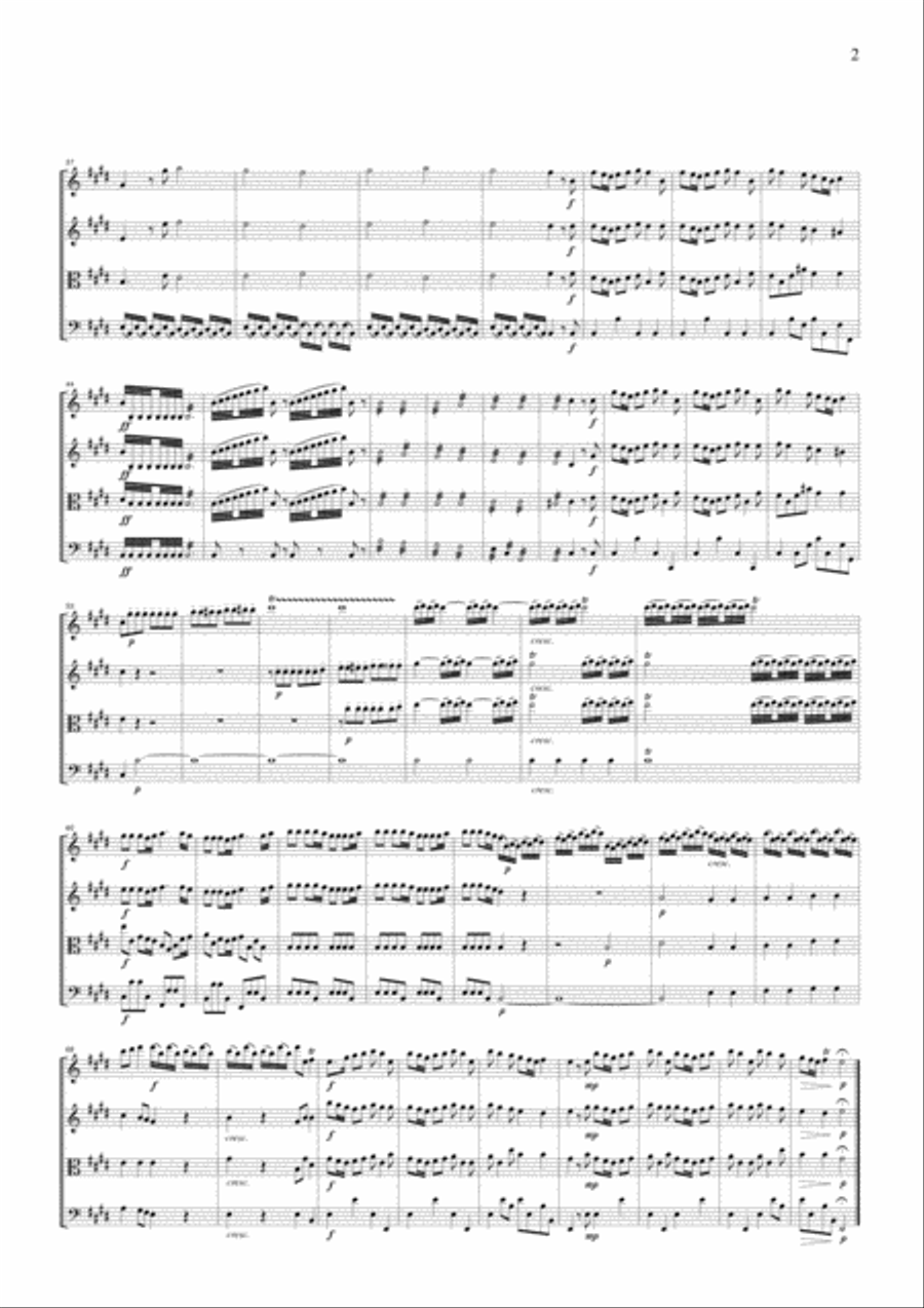 Vivaldi Spring from the Four Seasons, all mvts., for string quartet, CV101 String Quartet scores gallery preview page 2