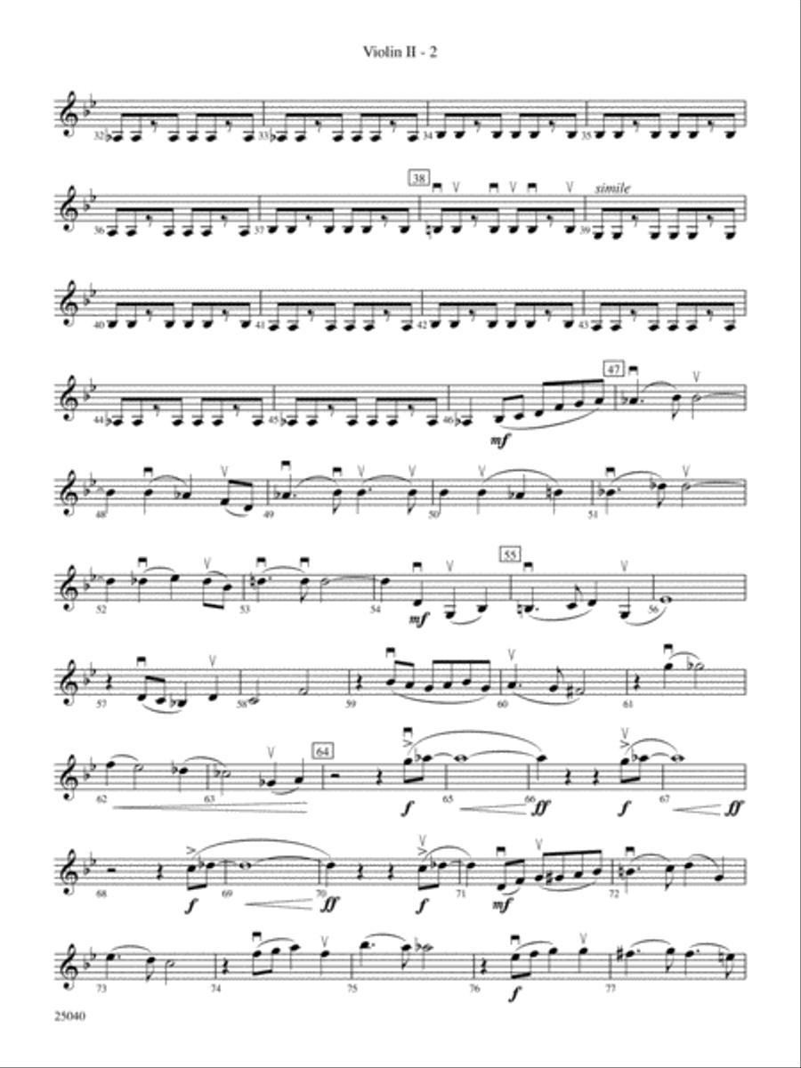 Honor, Laud and Rejoice: 2nd Violin Full Orchestra scores gallery preview page 2