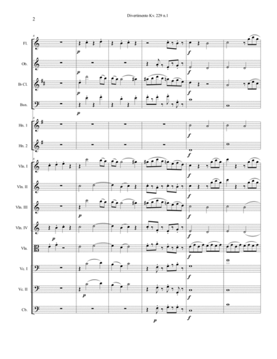 Mozart Divertimento kv. 229 n1 for orchestras image number null