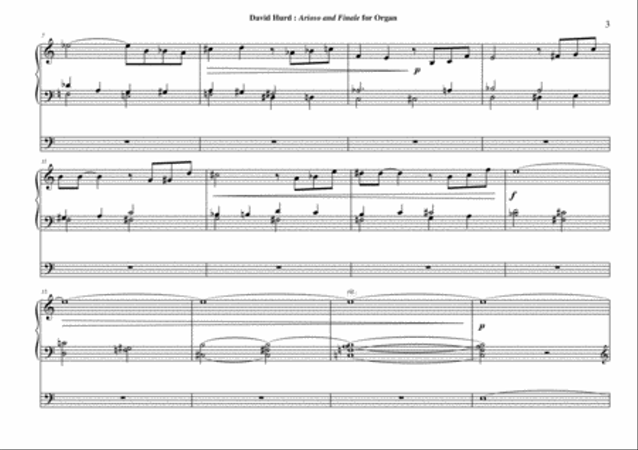 David Hurd: Arioso and Finale for organ Organ Solo scores gallery preview page 3