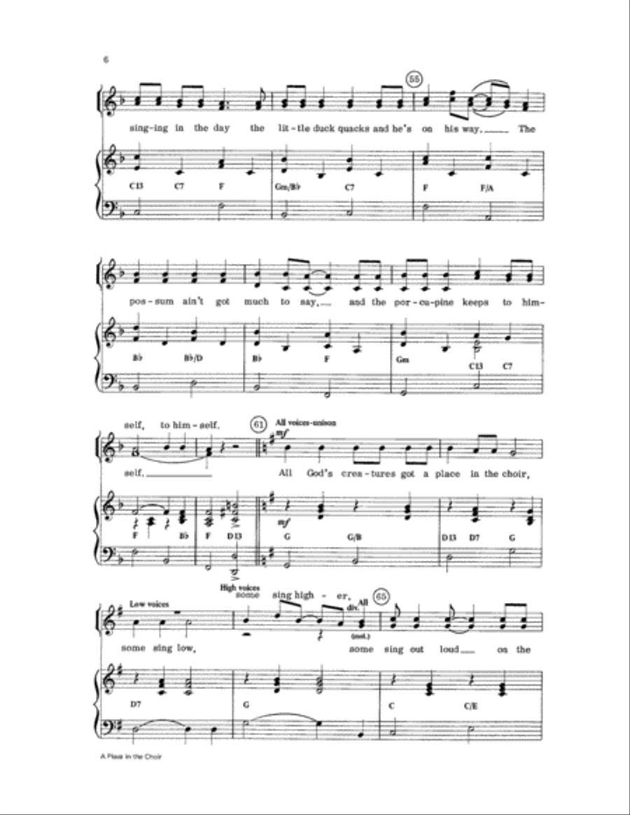 A Place in the Choir 2-Part scores gallery preview page 6