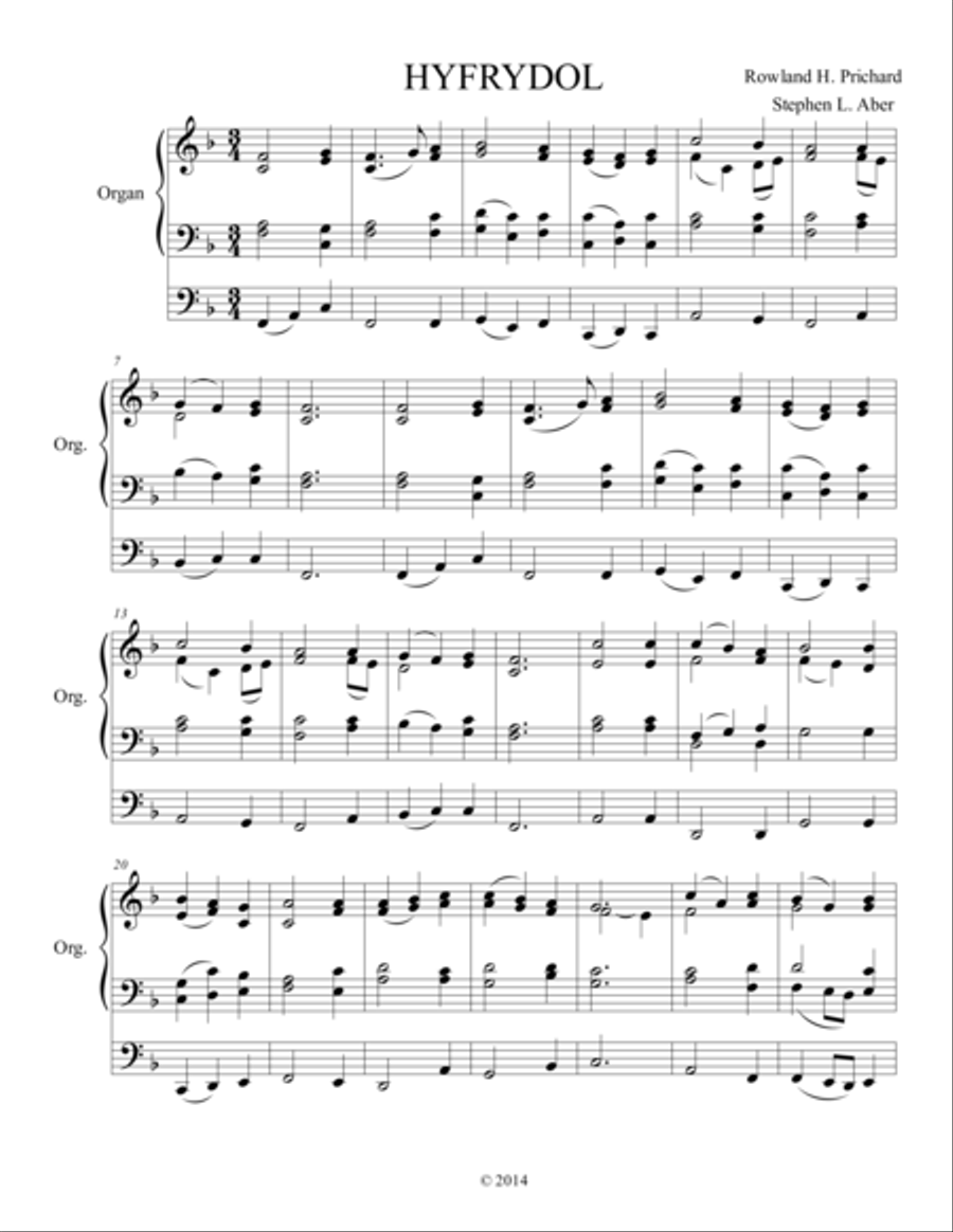 Hyfrydol Organ Solo scores gallery preview page 1