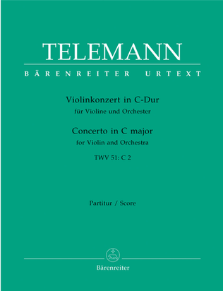 Book cover for Concerto for Violin and Orchestra in C major TWV 51:C2