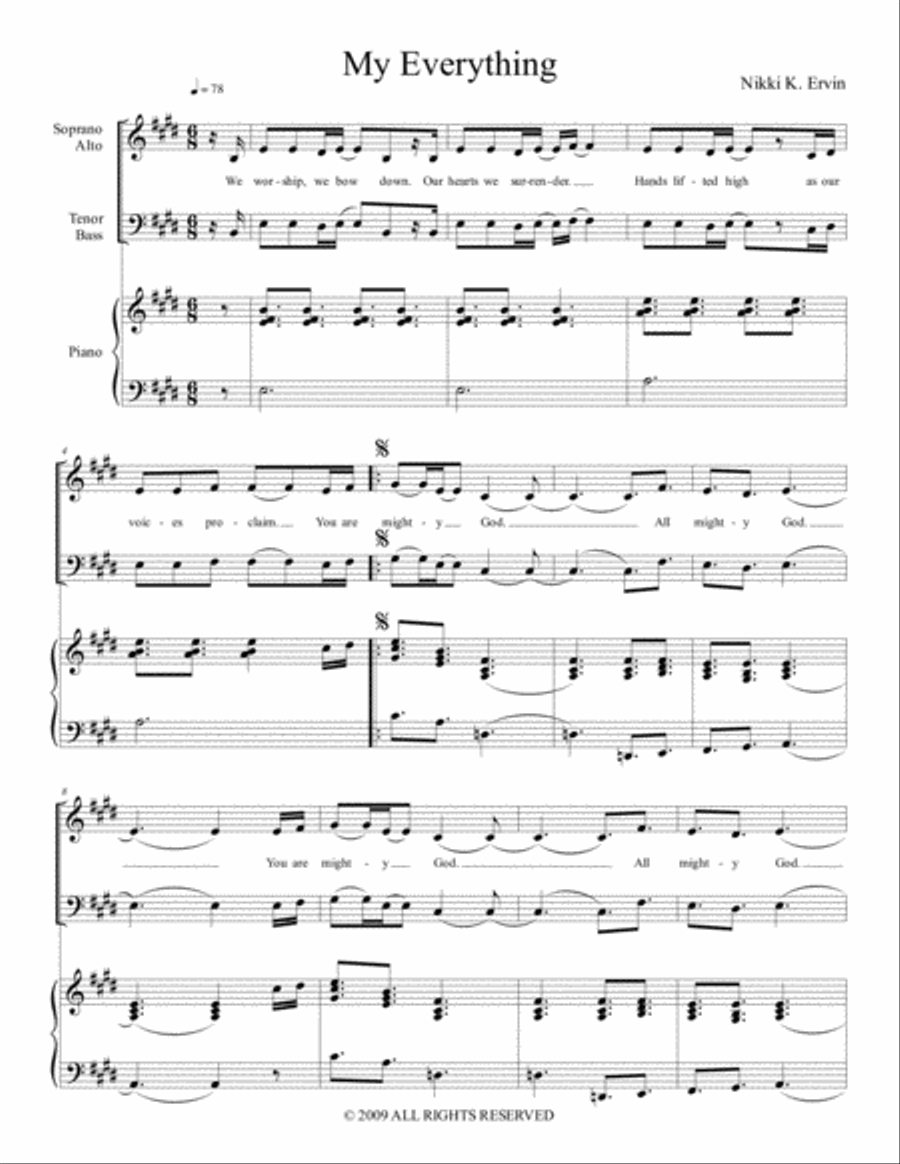 My Everything Choir scores gallery preview page 1
