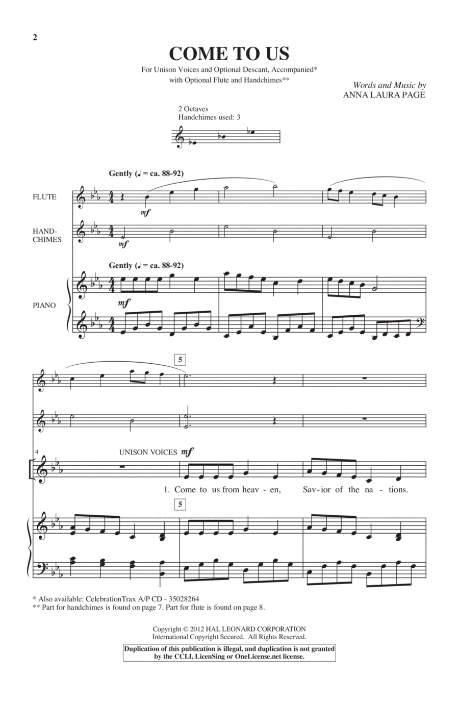 Come To Us 2-Part scores gallery preview page 1