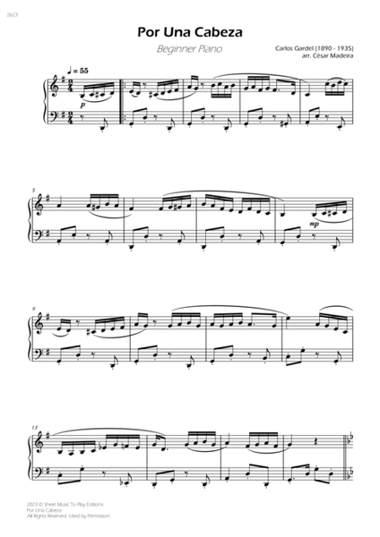 Por Una Cabeza - Easy Piano (Full Score) image number null