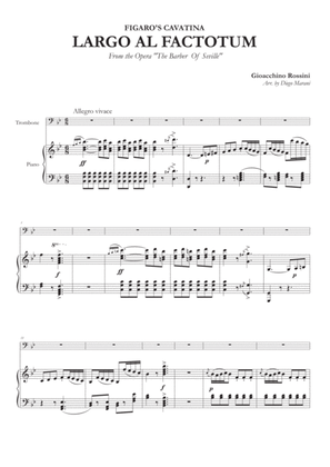 Figaro's Cavatina "Largo Al Factotum" for Trombone and Piano