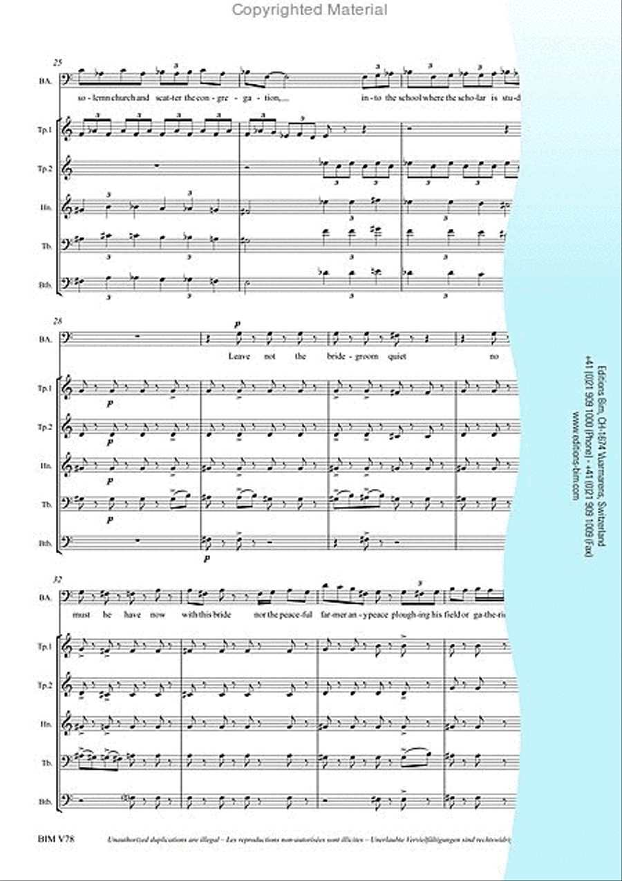 Songs of War and Loss Brass Quintet scores gallery preview page 4
