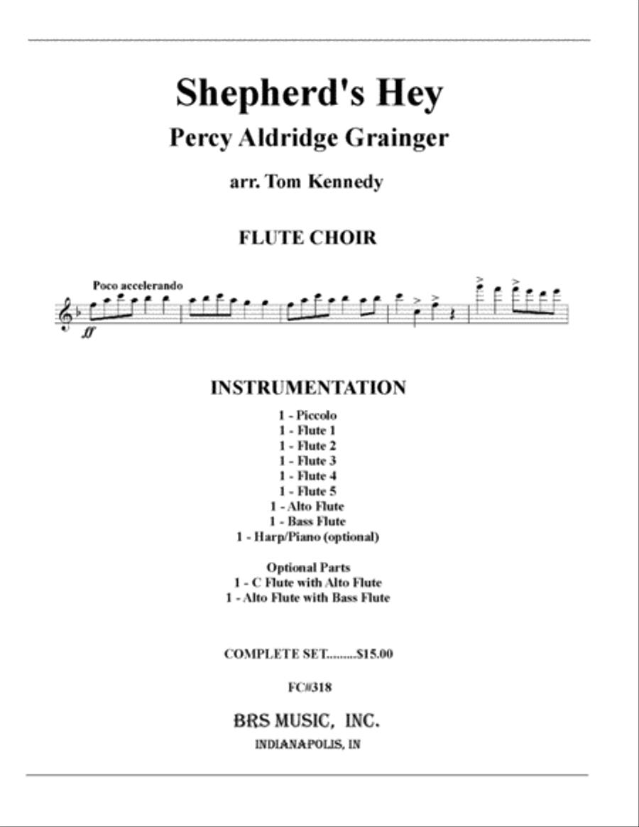 Shepherd's Hey Flute Choir scores gallery preview page 1