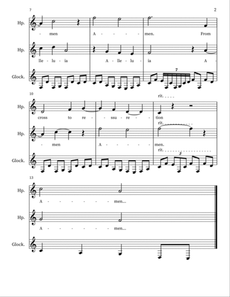 Aseidas 4, for harps & glockenspiel Glockenspiel scores gallery preview page 2