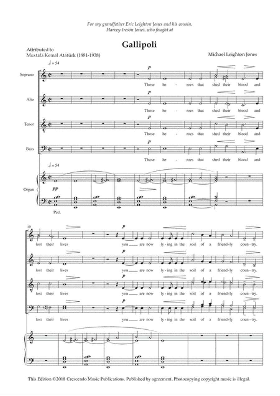 Gallipoli Gallipoli 4-Part scores gallery preview page 4