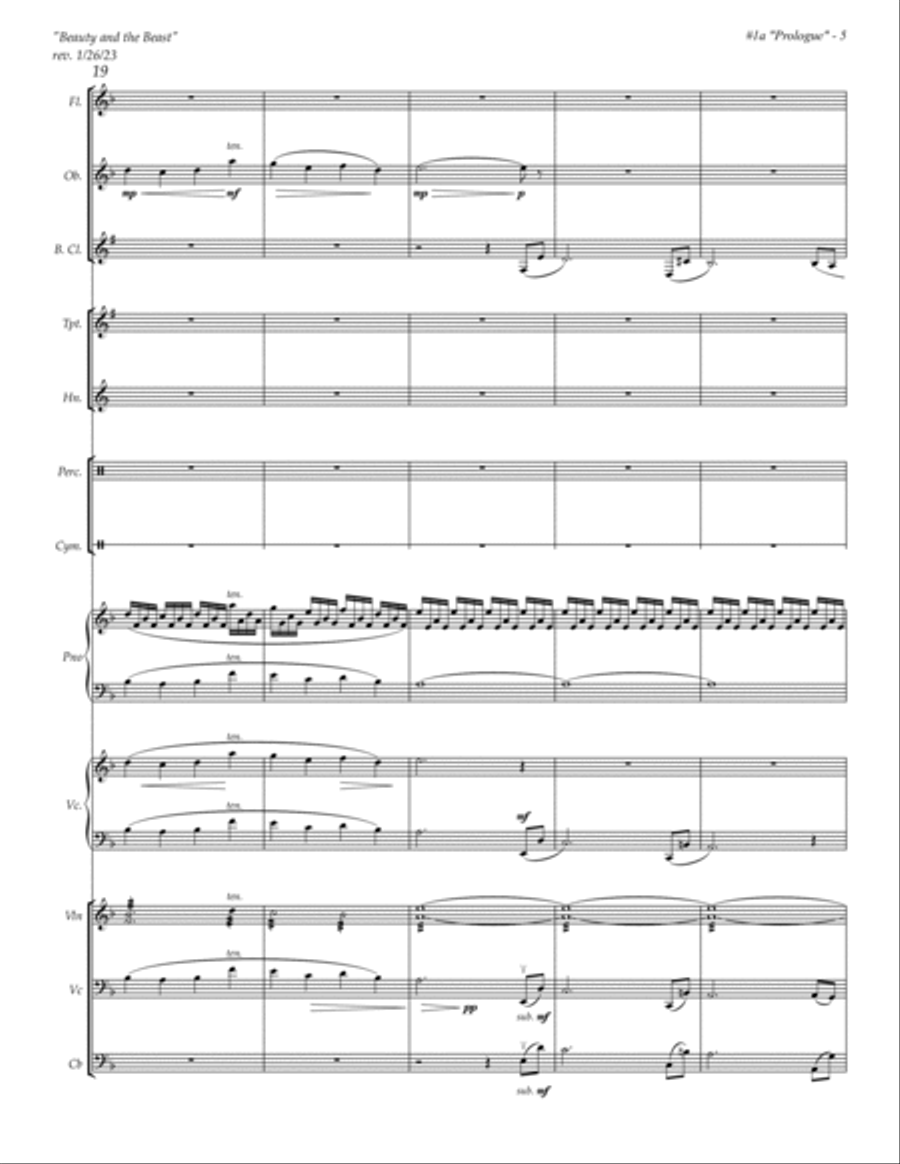 Beauty And The Beast Prologue - Score Only Full Orchestra scores gallery preview page 5
