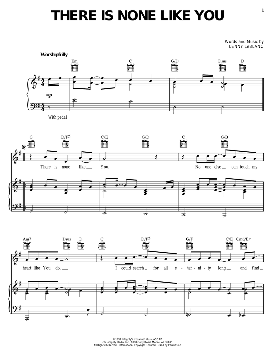 There Is None Like You Guitar scores gallery preview page 1