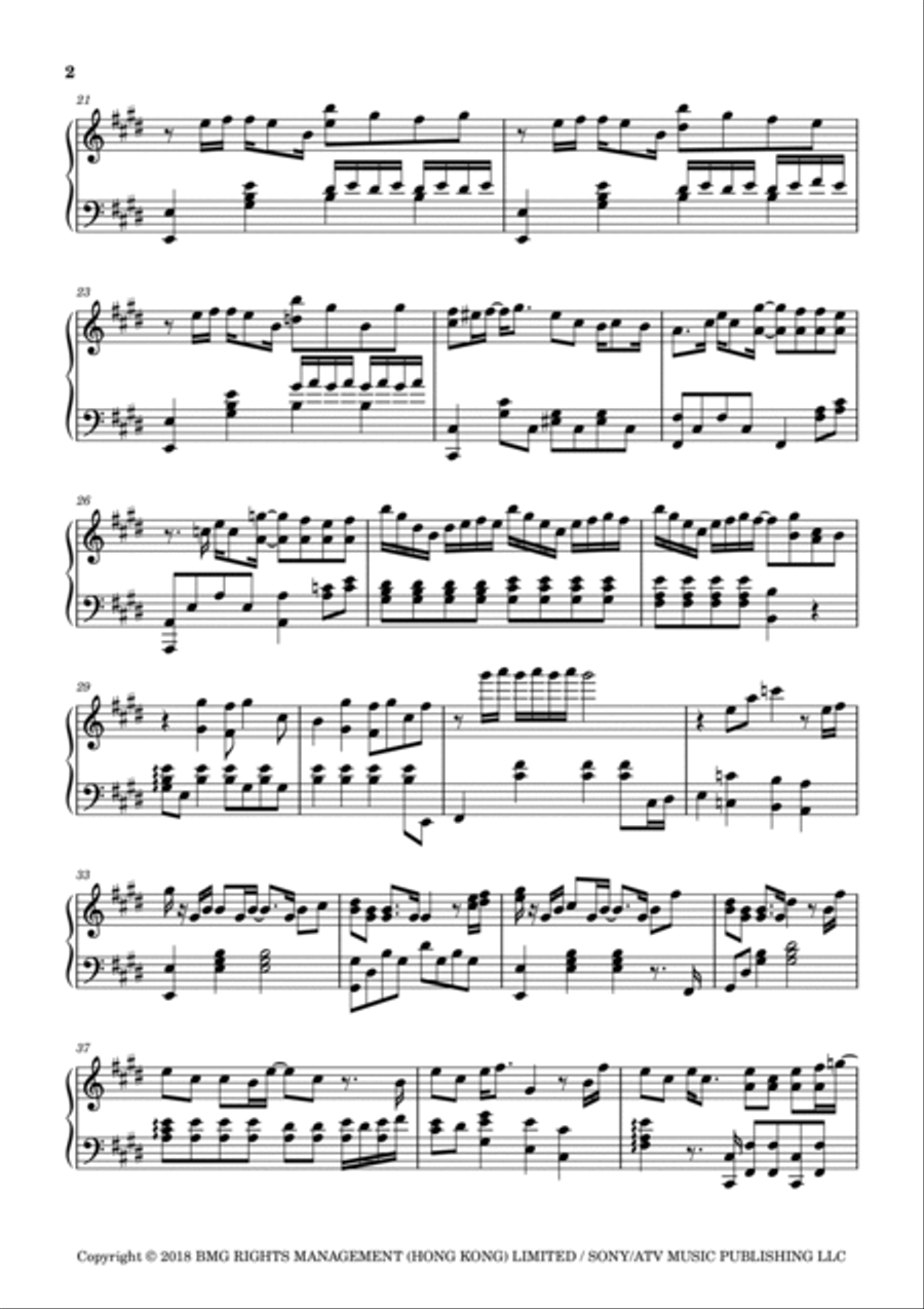 Wo Huai Nian De Piano Solo scores gallery preview page 2