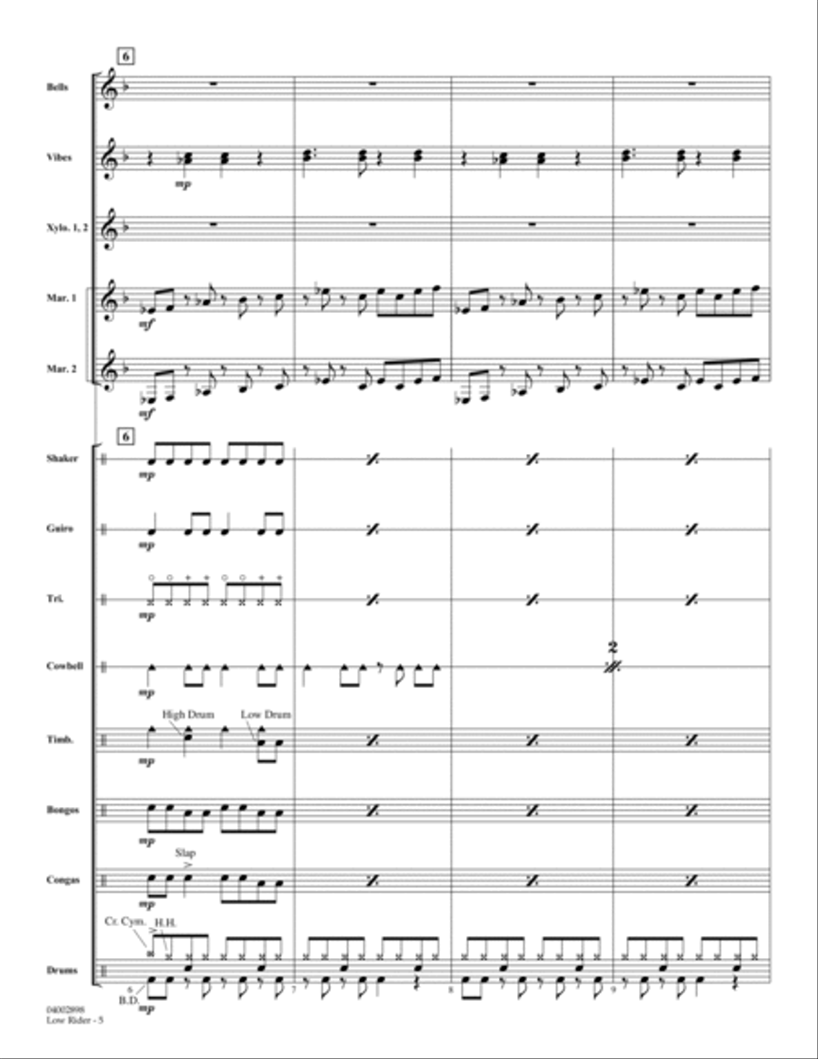 Low Rider - Full Score Low Rider - Full Score Percussion Ensemble scores gallery preview page 5