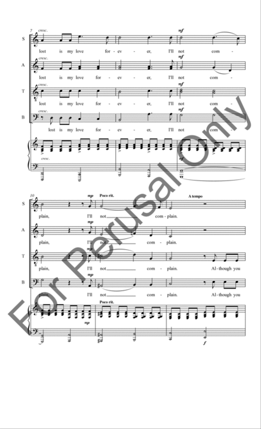 I'll Not Complain 4-Part scores gallery preview page 4