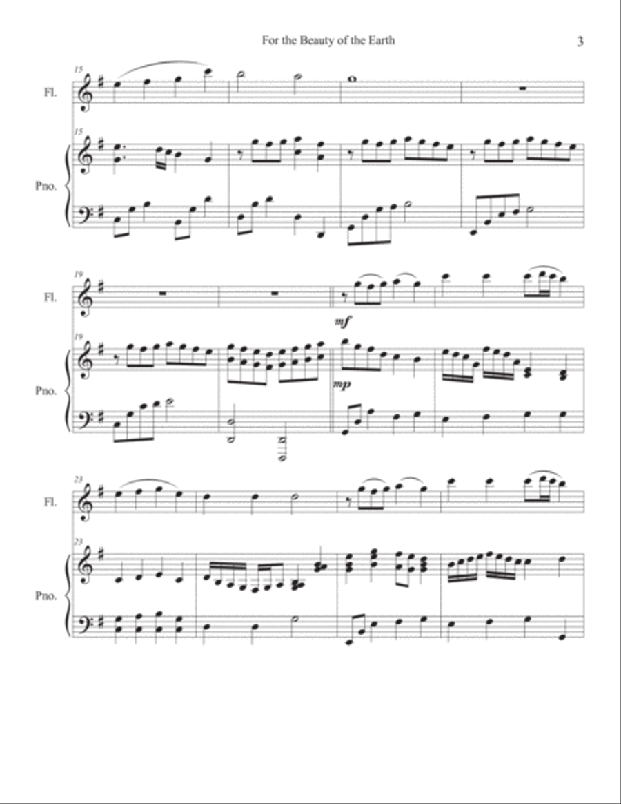 For the Beauty of the Earth - Flute Flute Solo scores gallery preview page 3