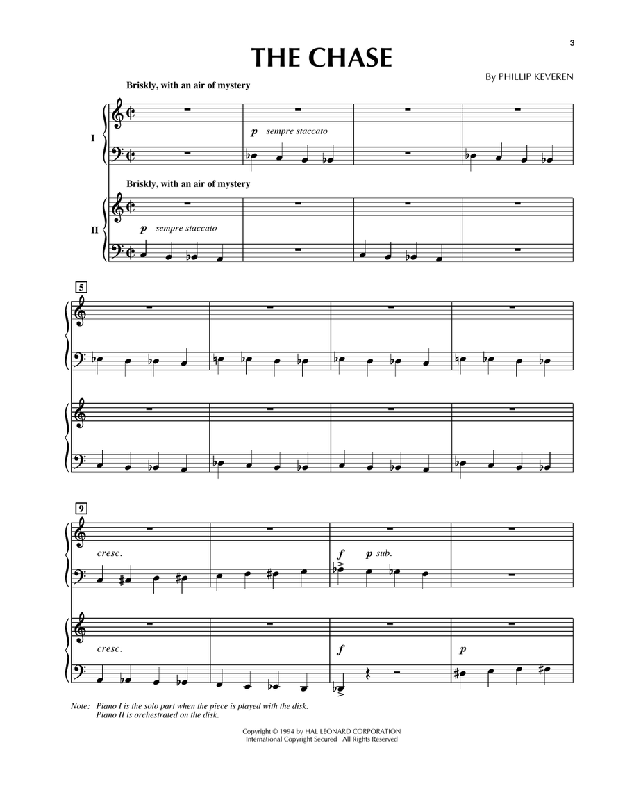 The Chase (from Presto Scherzo) (for 2 pianos) Piano Duet scores gallery preview page 1