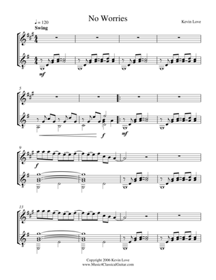 No Worries (Clarinet and Guitar) - Score and Parts