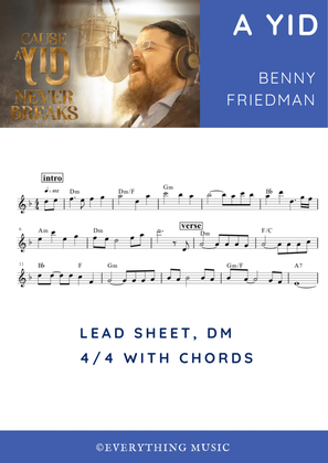 Book cover for A Yid. Benny Friedman | Easy Piano lead sheet with chords