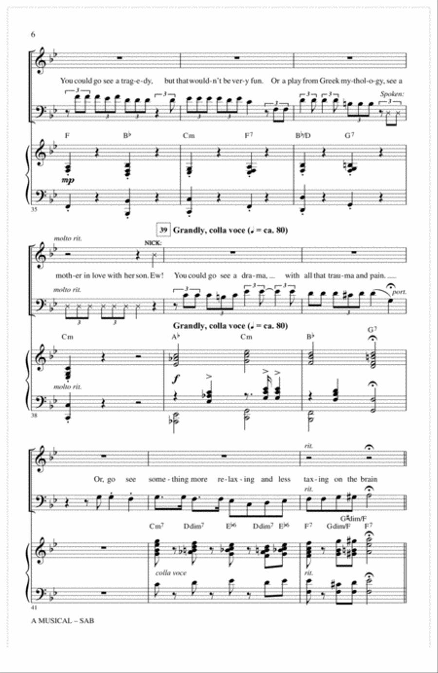 A Musical (from Something Rotten) 3-Part scores gallery preview page 5