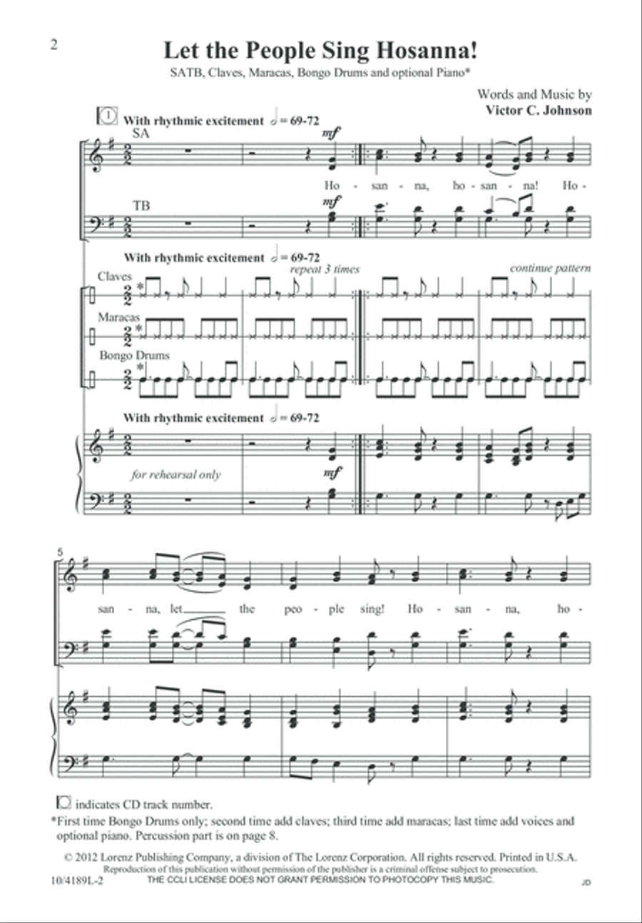 Let the People Sing Hosanna! 4-Part scores gallery preview page 3