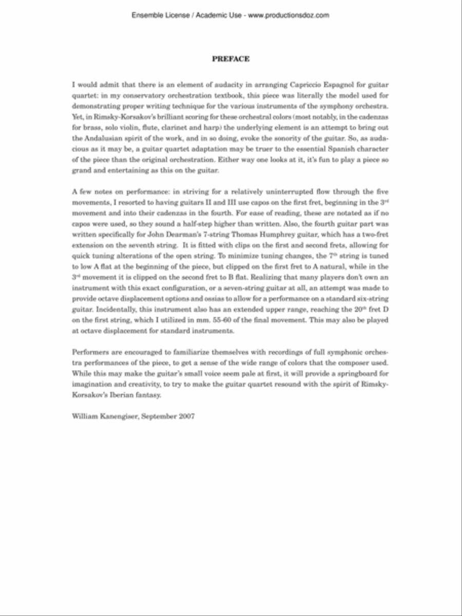 Capriccio Espagnol Guitar Ensemble scores gallery preview page 2