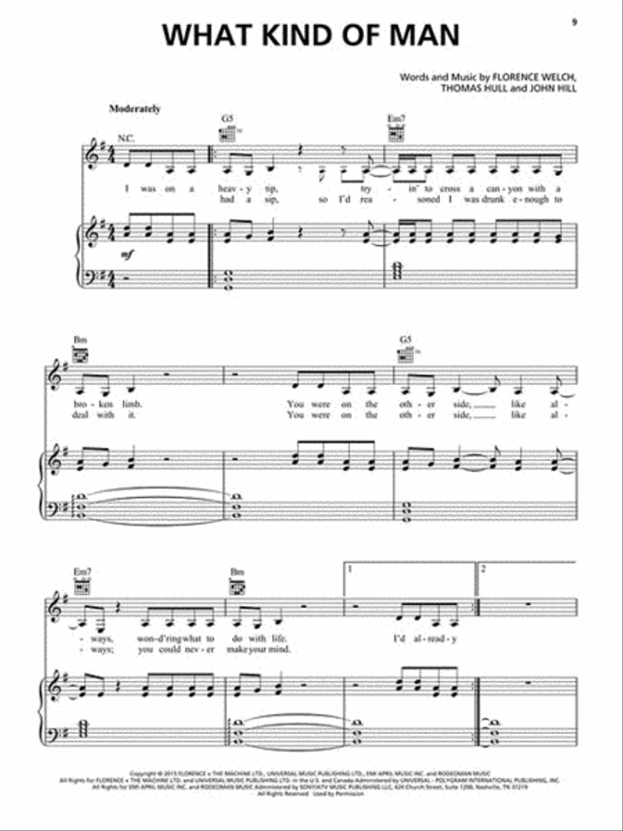 Florence + the Machine - How Big, How Blue, How Beautiful Piano, Vocal, Guitar scores gallery preview page 4